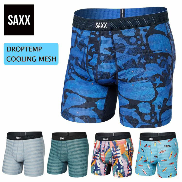 Saxx Drop Temp Cooling Mesh Boxer Briefs, Open Front