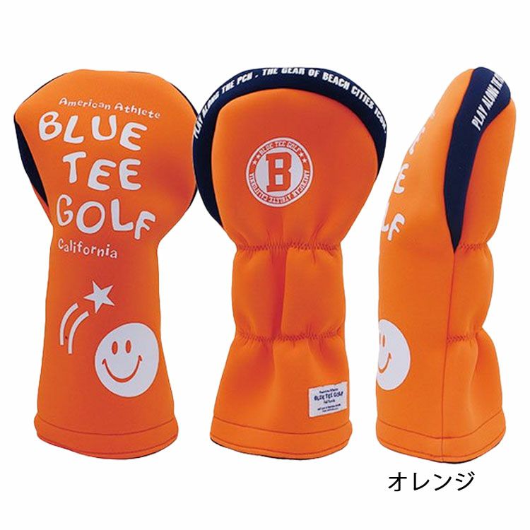 ブルーティーゴルフストレッチスマイルヘッドカバーヘッドカバードライバー用BLUETEEGOLFHC-034