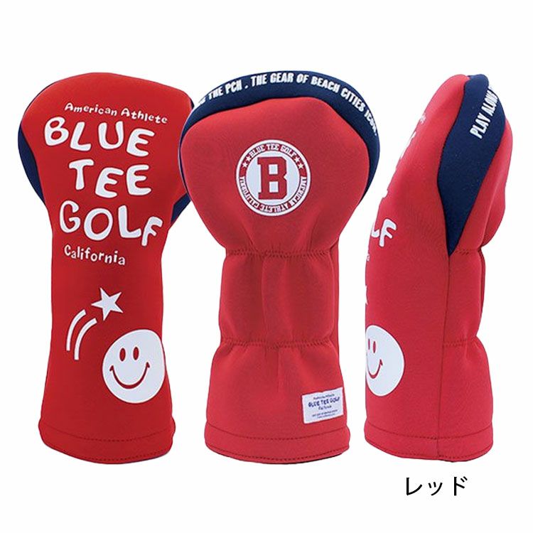 ブルーティーゴルフストレッチスマイルヘッドカバーヘッドカバードライバー用BLUETEEGOLFHC-034
