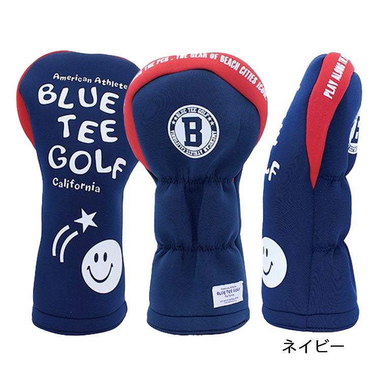 ブルーティーゴルフストレッチスマイルヘッドカバーヘッドカバードライバー用BLUETEEGOLFHC-034