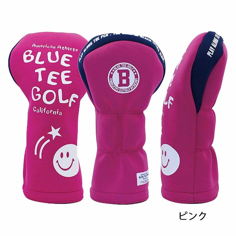 ブルーティーゴルフストレッチスマイルヘッドカバーヘッドカバードライバー用BLUETEEGOLFHC-034