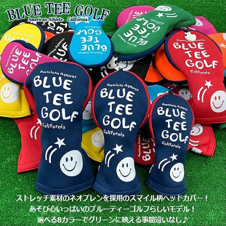 ブルーティーゴルフストレッチスマイルヘッドカバードライバー用460cc対応BLUETEEGOLFHC-034