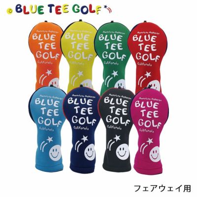 ブルーティーゴルフストレッチスマイルヘッドカバーヘッドカバーフェアウェイウッド用BLUETEEGOLFHC-034