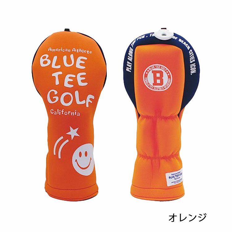 ブルーティーゴルフストレッチスマイルヘッドカバーヘッドカバーフェアウェイウッド用BLUETEEGOLFHC-034