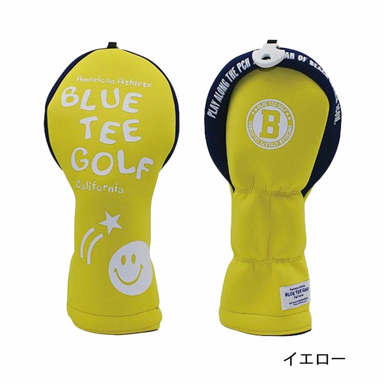 ブルーティーゴルフストレッチスマイルヘッドカバーヘッドカバーフェアウェイウッド用BLUETEEGOLFHC-034