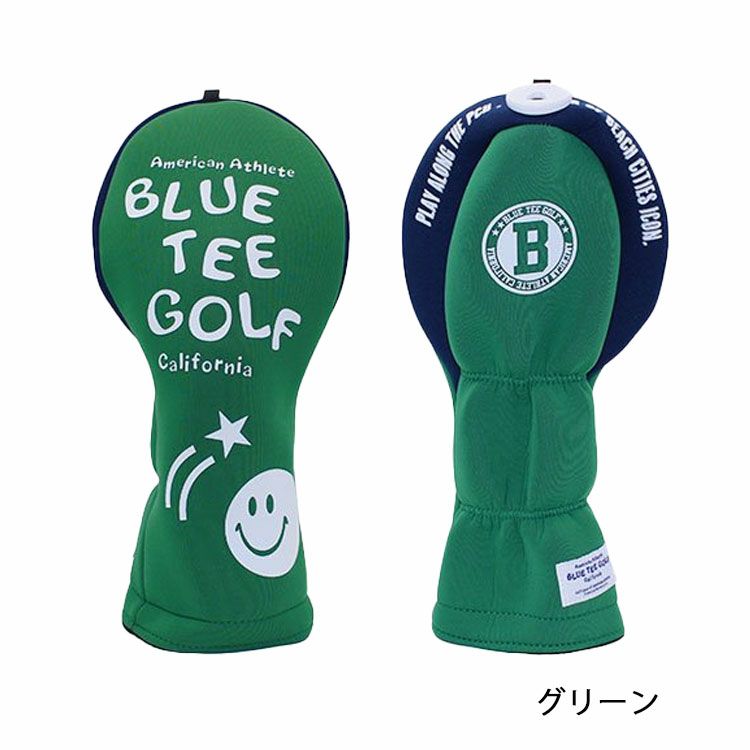 ブルーティーゴルフストレッチスマイルヘッドカバーヘッドカバーフェアウェイウッド用BLUETEEGOLFHC-034