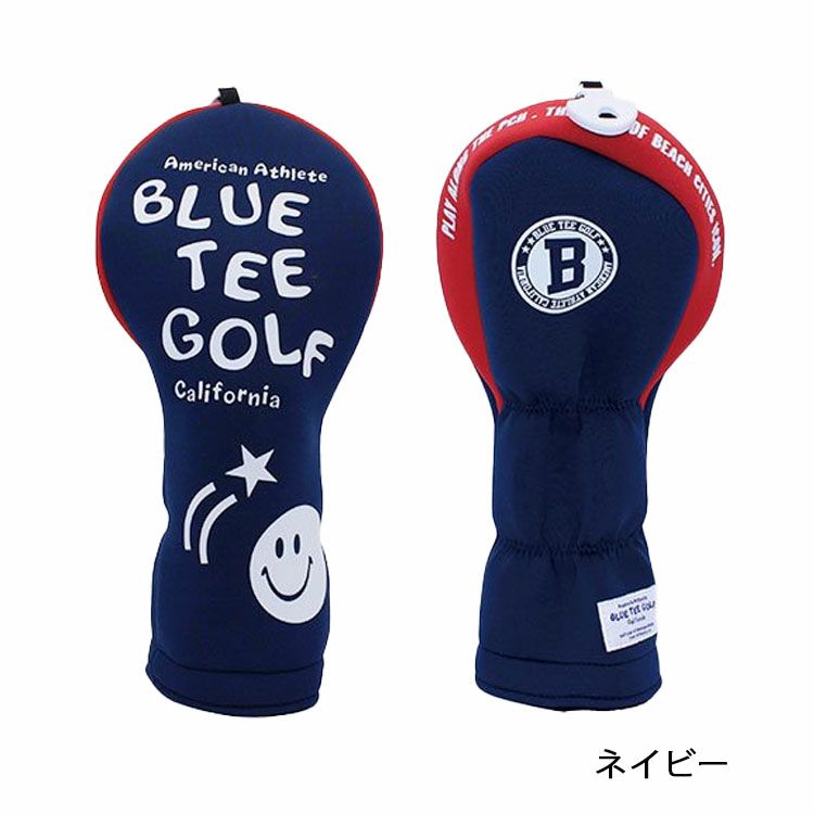 ブルーティーゴルフストレッチスマイルヘッドカバーヘッドカバーフェアウェイウッド用BLUETEEGOLFHC-034
