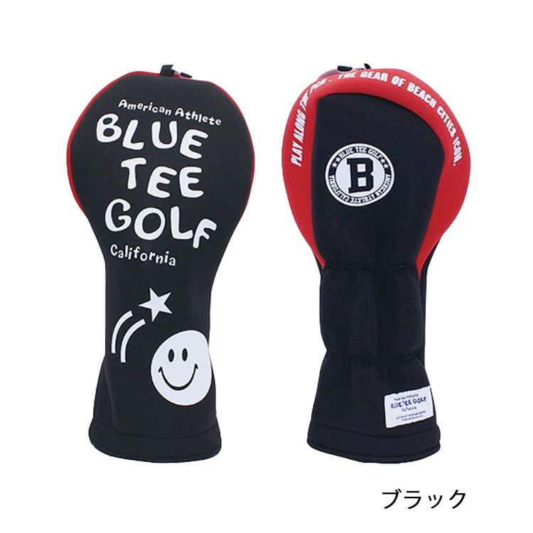 ブルーティーゴルフストレッチスマイルヘッドカバーヘッドカバーフェアウェイウッド用BLUETEEGOLFHC-034