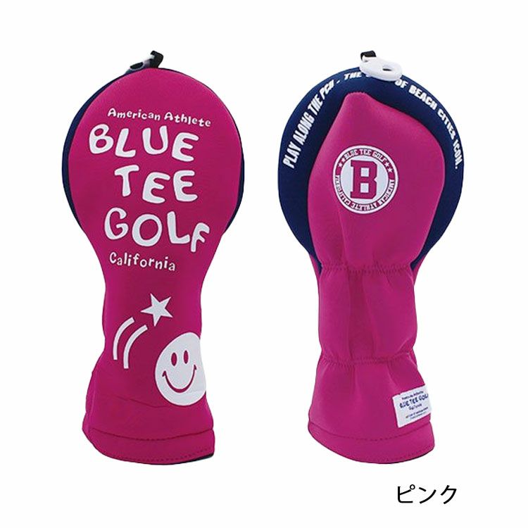 ブルーティーゴルフストレッチスマイルヘッドカバーヘッドカバーフェアウェイウッド用BLUETEEGOLFHC-034