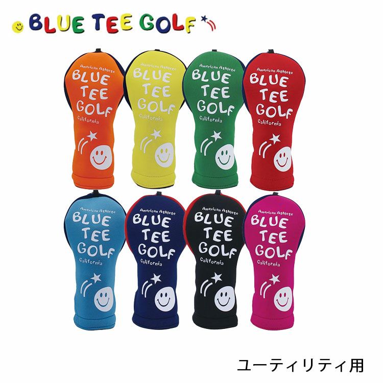 ブルーティーゴルフストレッチスマイルヘッドカバーヘッドカバーユーティリティー用BLUETEEGOLFHC-034ネコポス対応