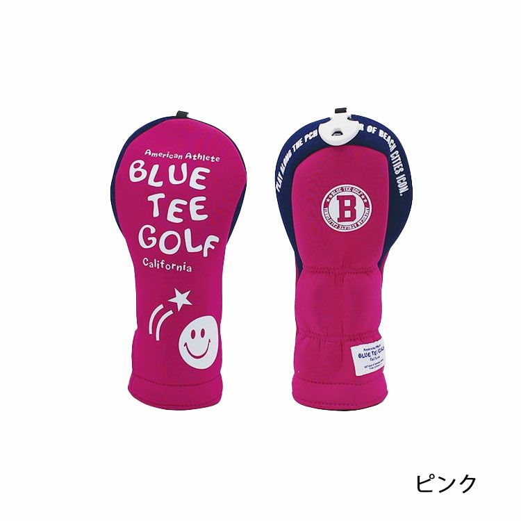 ブルーティーゴルフストレッチスマイルヘッドカバーヘッドカバーユーティリティー用BLUETEEGOLFHC-034ネコポス対応