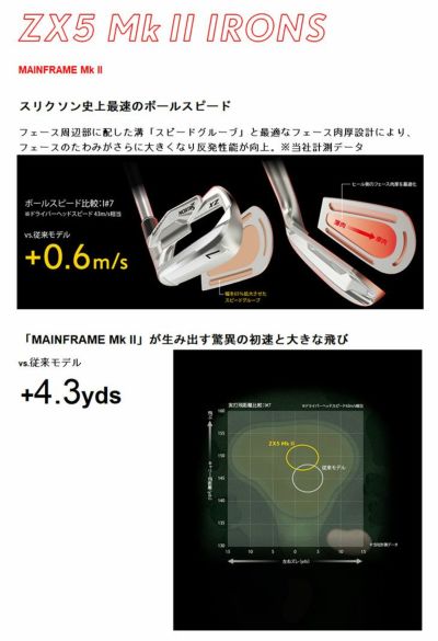 【제일 골프 오리지널】스릭슨(SRIXON) ZX5MkII 아이언 흑연 디자인 RAUNE(라우네) 아이언 샤프트 #5~Pw(6개 세트)