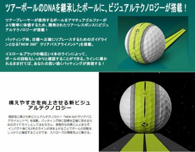 テーラーメイドゴルフボールツアーレスポンスストライプボール1ダース12球TaylorMadeあす楽日本正規品