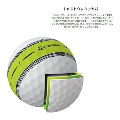 【数量限定】テーラーメイドゴルフボールツアーレスポンスストライプボール1ダース12球TaylorMade日本正規品