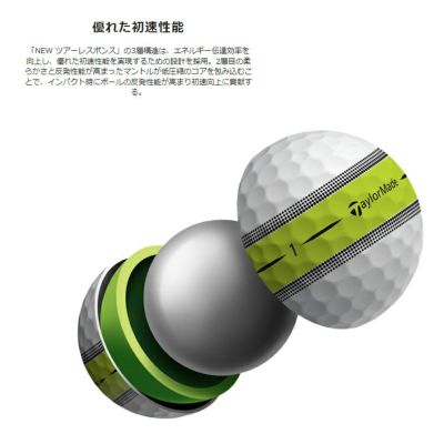 【数量限定】テーラーメイドゴルフボールツアーレスポンスストライプボール1ダース12球TaylorMade日本正規品